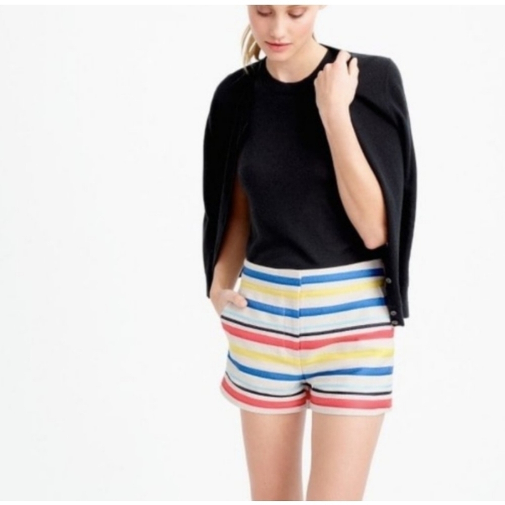 J.Crew Colorful Jacquard Striped Shorts Size - 2